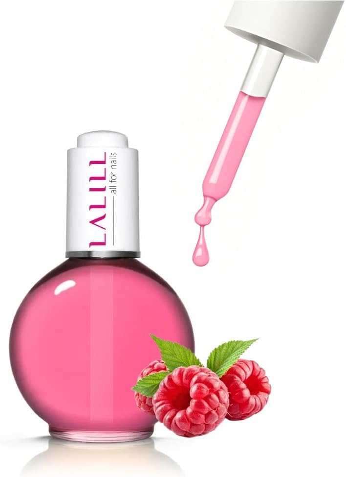LALILL Nail & Cuticle Oil 75ml - Huile de Soin à la Framboise - Huile de Soin pour Ongles et Cuticules - Manucure Naildesign pour Mains et Pieds Framboise 75 ml (Lot de 1)