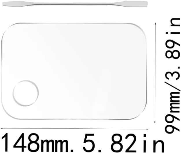 Palette de Maquillage Portable Transparente avec Spatules Rectangulaire