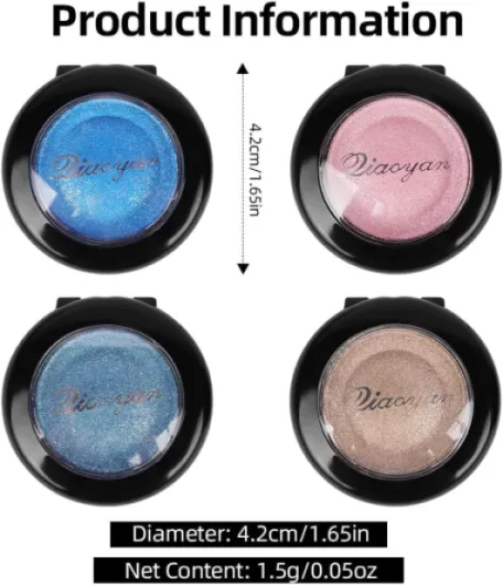 LOPHE Fard à Paupières à Paillettes - Haute Pigmentation & Micro-Paillettes - Texture Ultra-Doux Longue Tenue 24H - Idéal Débutants/Voyage - Vegan - 1.5g - Bleu Foncé 8 - Bleu foncé