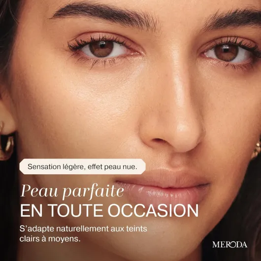 MERODA® Fond de teint changeant [Peau claire à moyenne] - Fond de teint liquide pour peau mature - Couleur longue durée pour le visage Clair à moyen