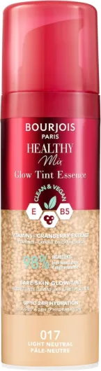Healthy Mix, 17 Neutre Clair, fluide teinté lumineux, effet peau nue, fini éclatant, soin hydratant teinté, texture rafraîchissante et hydratante, formule vegan clean, 30ml
