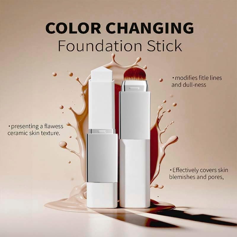 Clarea 2-en-1 Fond de Teint Avec Pinceau Intégré, Hydratant à Couverture Modulable, Long Tenue Résistant à L'eau, pour tous les types de peau (Couleur naturelle)