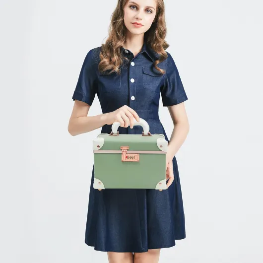 Vanity Case Rigide Femme Beauty Case Mallette Rangement Maquillage Makeup Case de Voyage Boite (M, Vert Avocat) M Vert Avocat