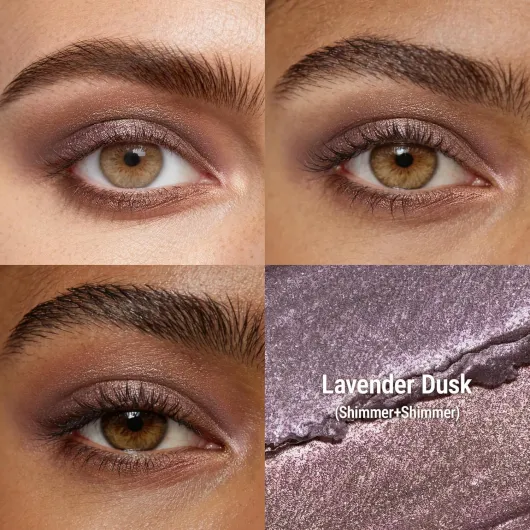Exmiloo Fard à Paupières Stick Double-Embout, Waterproof, Anti-Transfert, Haute Pigmentation, Finition Pailletée, Ombre à Paupières Crème pour Maquillage des Yeux Intense, Lavender Dusk