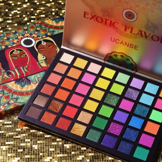 Fard à Paupières 48 Couleurs - Palette Maquillage Yeux Shimmer Matte Hautement Pigmentées - Ombre a Paupiere Imperméable Longue Durée 01