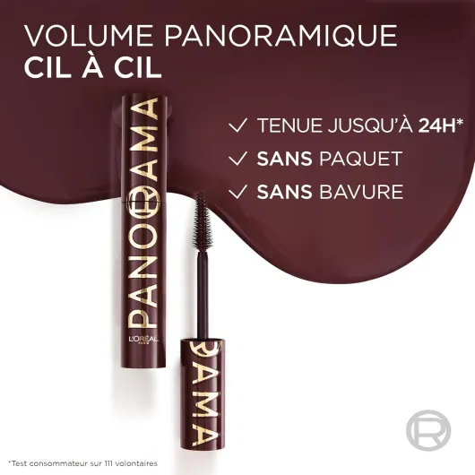 L'Oréal Paris - Mascara Volume Millions de Cils - Regard Panoramique & Cils Démultipliés - Formule Ultra-Flexible - Sans Paquets - Panorama Chromatic - Teinte : Bordeaux Cashmere