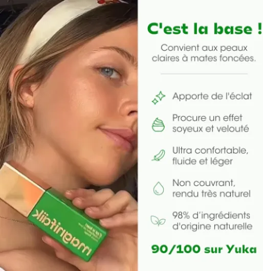 Embellisseur de Teint 30 ml - Effet glowy naturel - Texture fluide légère, non couvrante - 98% ingrédients naturels, vegan - C'est la base !