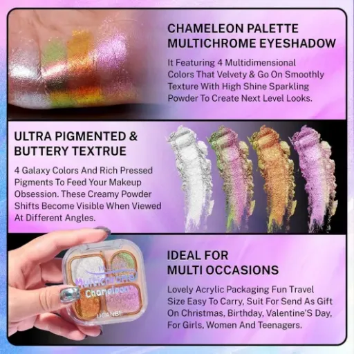 Test UCANBE Palette Multichrome Chameleon (02) : des reflets bien visibles à petit prix
