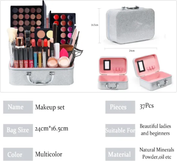 Trousse de maquillage ensemble, ensemble de maquillage professionnel complet, voyage cosmétique palette kit de maquillage, fard à joues et palette de fards à paupières palettes, kit de #3