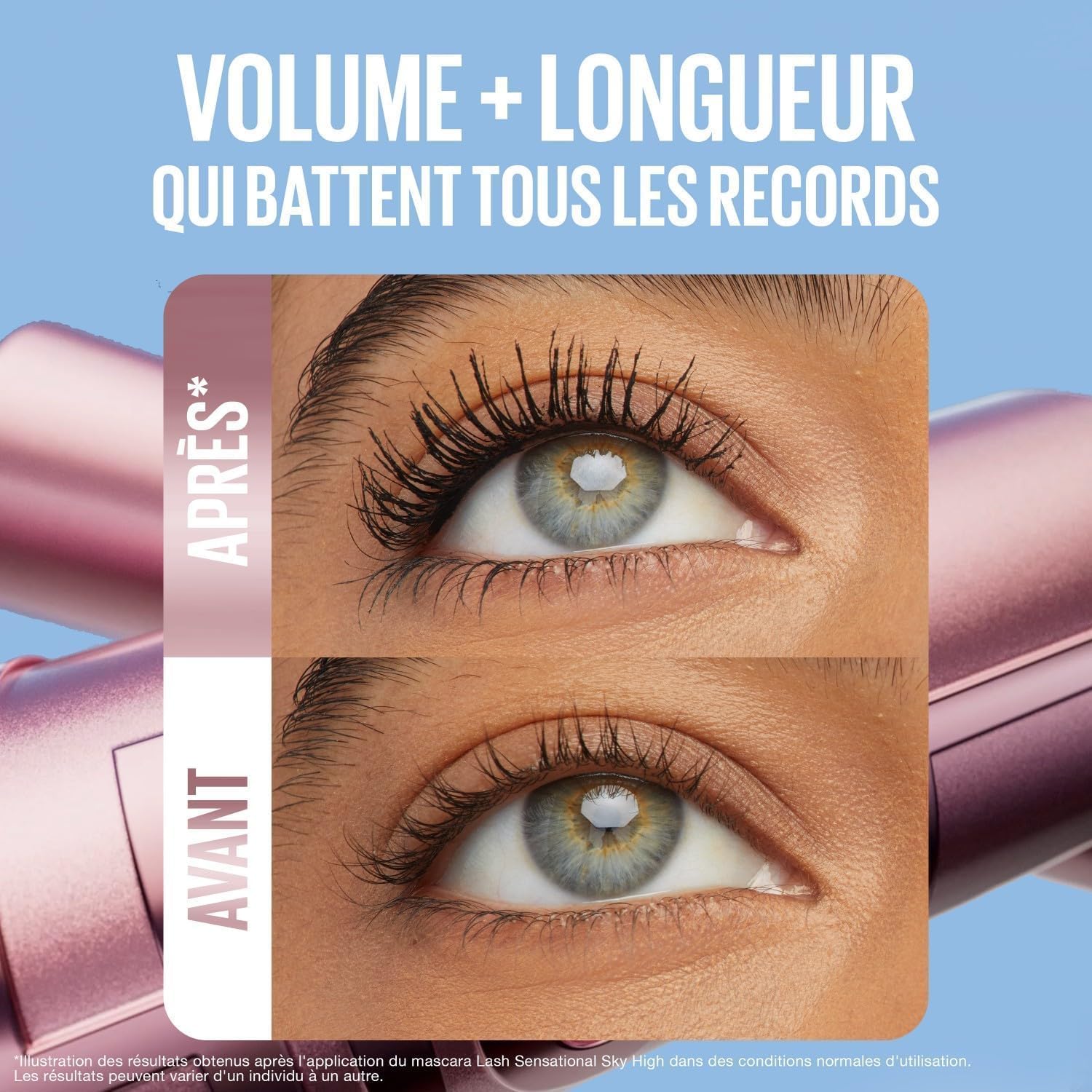 NEW YORK - Sky High Cils Sensational - Coffret Mascara Longueur & Tubing - Brosse Flexible - Enrichi En Extraits De Bambou & De Fibres - Very Black + Tubes - 7,2 ml