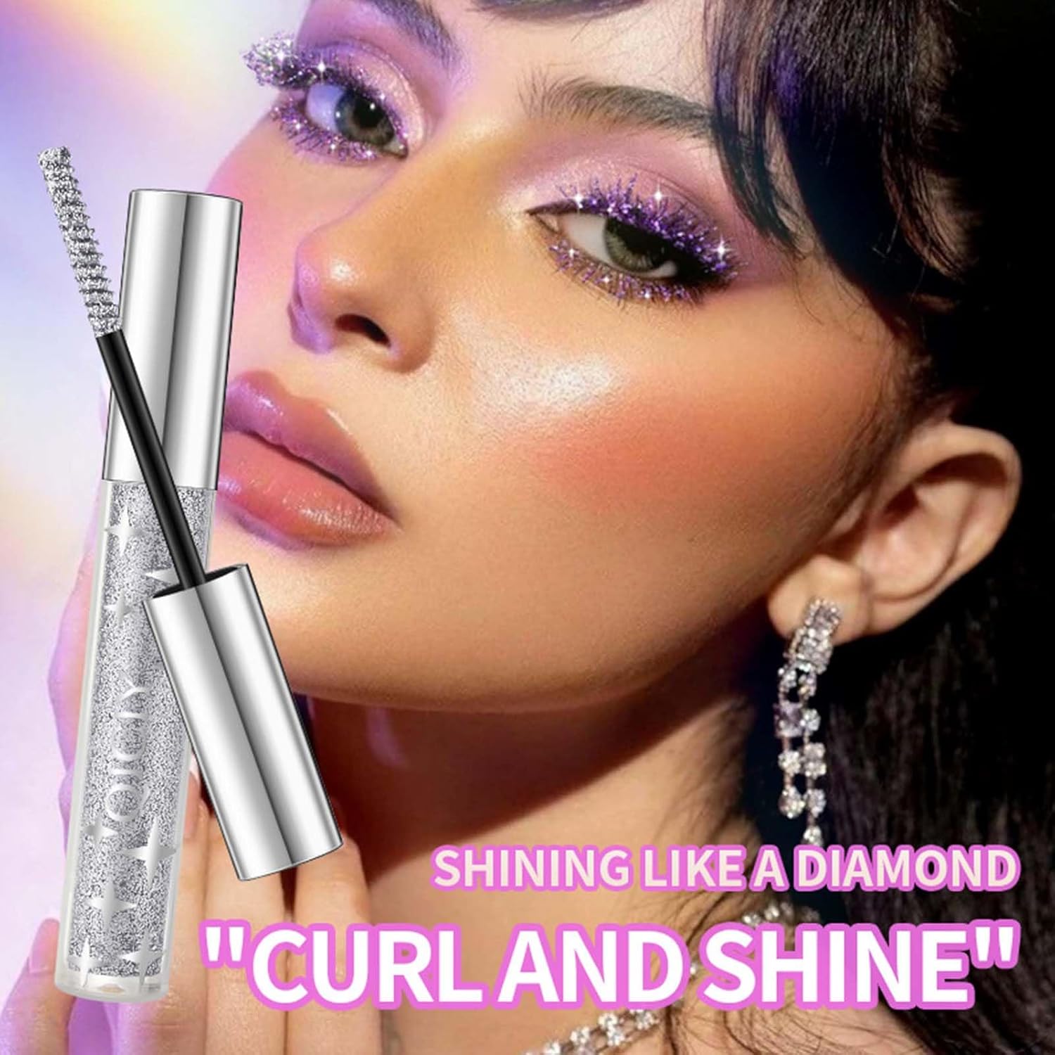 Mascara Pailleté Volume et longueur Longue durée Scintillant Waterproof Curl,Anti-Sweat,No Blooming,Multi Colored for Eyelashes Kit de Mascara Pour les Yeux Des Femmes (A, 3 Colors/Set) A 1 ml (Lot de 3)