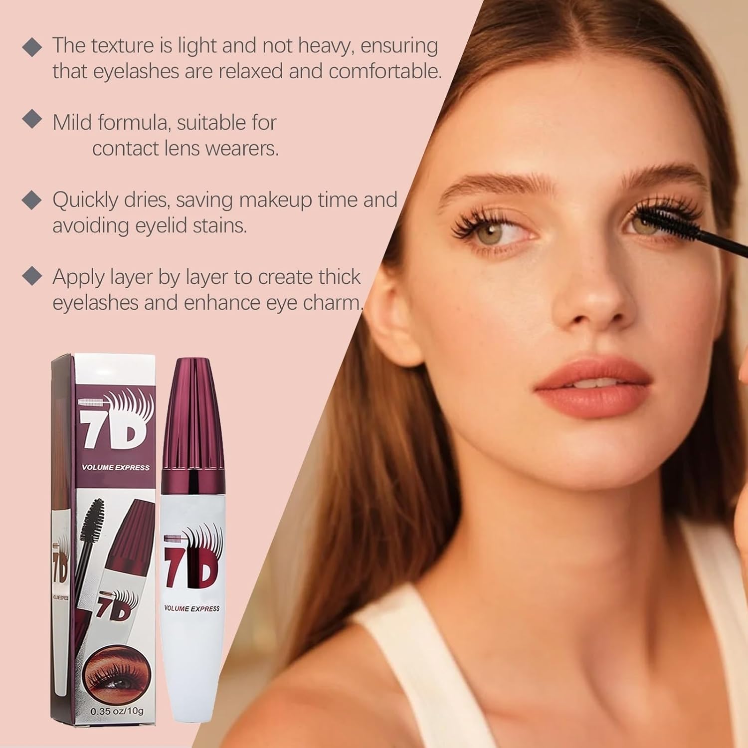 7D Mascara Volume Et Longueur Noir, Mascara Waterproof Noir, Mascara Extension De Cils Effet Volume, Waterproof Et Longue Tenue, Not Blooming Eyelashes Thick Curling Long, Maquillage Pour Femmes (1)
