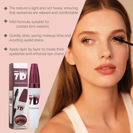 7D Mascara Volume Et Longueur Noir, Mascara Waterproof Noir, Mascara Extension De Cils Effet Volume, Waterproof Et Longue Tenue, Not Blooming Eyelashes Thick Curling Long, Maquillage Pour Femmes (1)