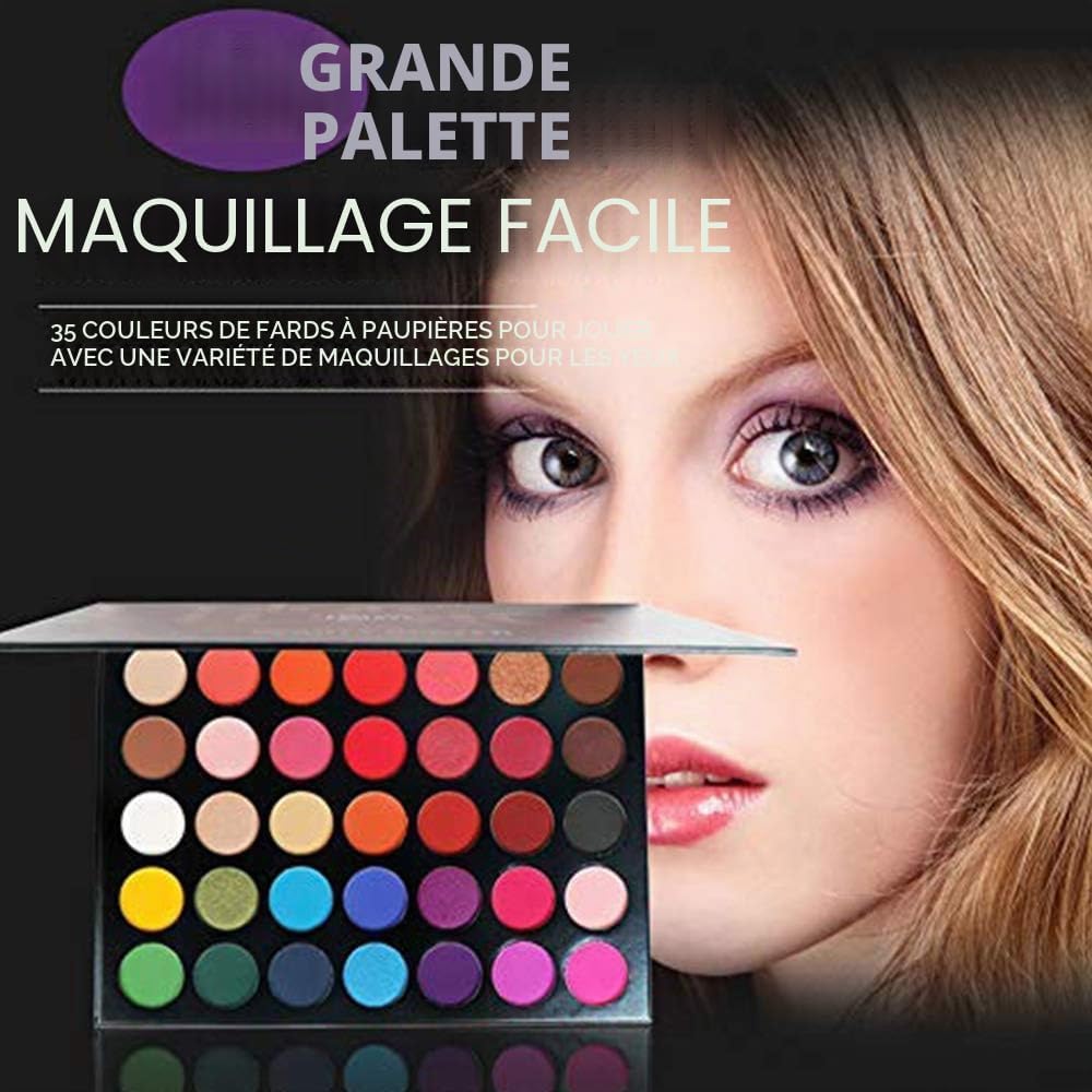 35 Color Studio Palette de fards à paupières Palette de maquillage, nuances de couleurs parfaitement combinables, textures mates, lumineuses et chatoyantes, pour des yeux séduisants # 02