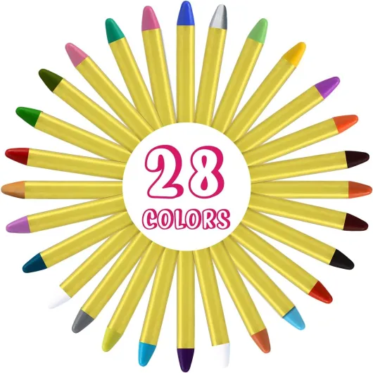 ACWOO Visage Peinture, 28 Couleurs Crayons Maquillage Artistique, Sûr, Non-Toxique, Lavable, Peinture Corporelle Convient à tous, Cosplay, Carnaval, Anniversaire, Halloween, Pâques, Noël