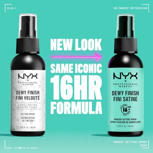 Spray Fixateur Setting Spray Dewy Finish, Spray de Finition, Tenue Longue Durée, Fini Satiné, Formule Vegan, Modèle : Dewy Dewy 60 ml Single